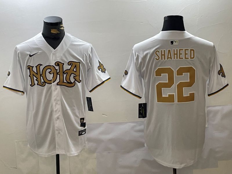 Men New Orleans Saints #22 Shaheed White Joint Name 2024 Nike Limited NFL Jersey style 1->indianapolis colts->NFL Jersey